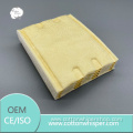 Yellow non-woven quilted square cotton pad